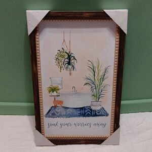 Framed Botanical Wall Art with Inspirational Quote